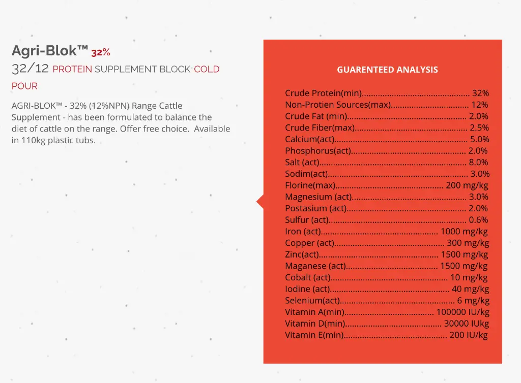 Canadian Agri-blend Agri-block Cattle Tub 32%
