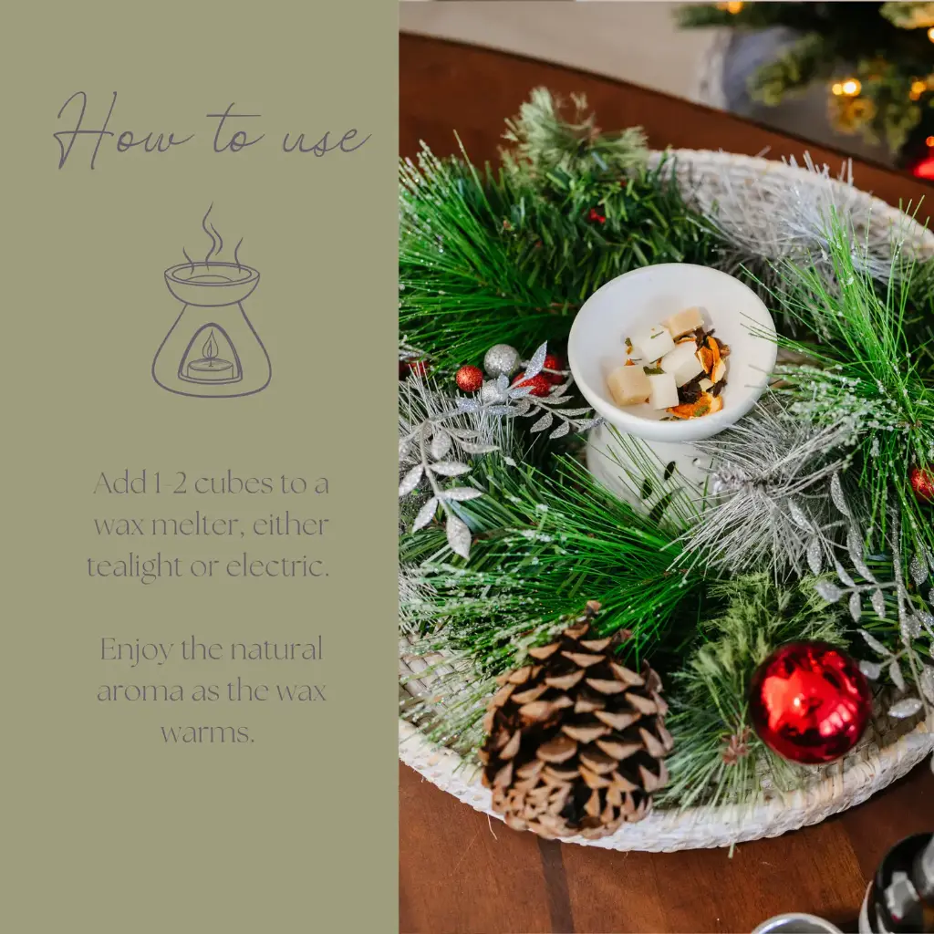 Be Merry & Bright Simmer Melt, Natural Holiday Spice Wax Cubes 3.webp