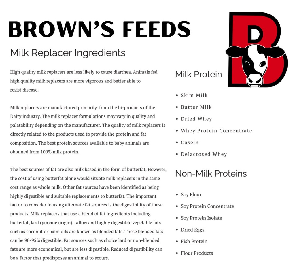 Brown's Calf Grower Milk Replacer 10kg