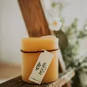 Wild Hive Natural Beeswax Candle Small Round.webp