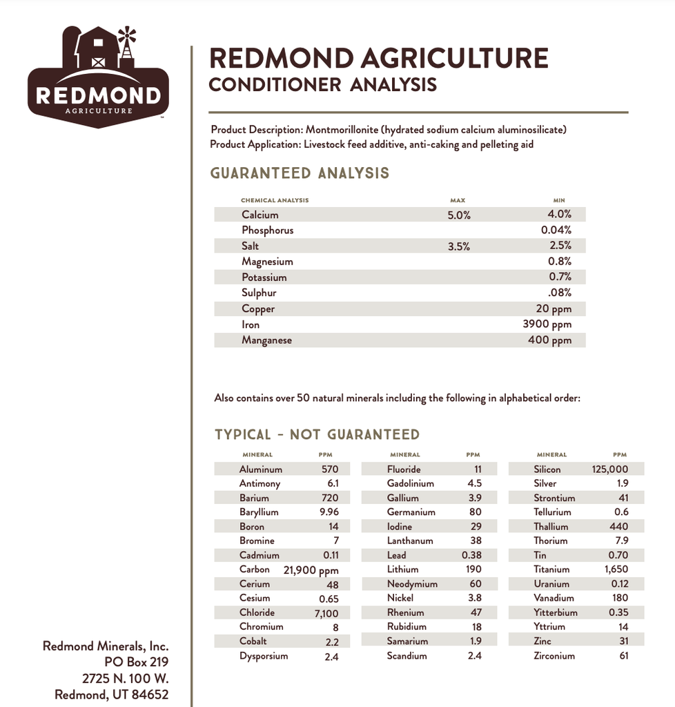 Redmond Conditioner Clay (anti caking agent) 50lb bag