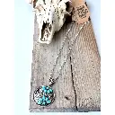 Western Squash Blossom Stone Round Pendant Necklace 2.webp