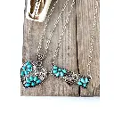 Western Squash Blossom Stone Round Pendant Necklace 4.webp