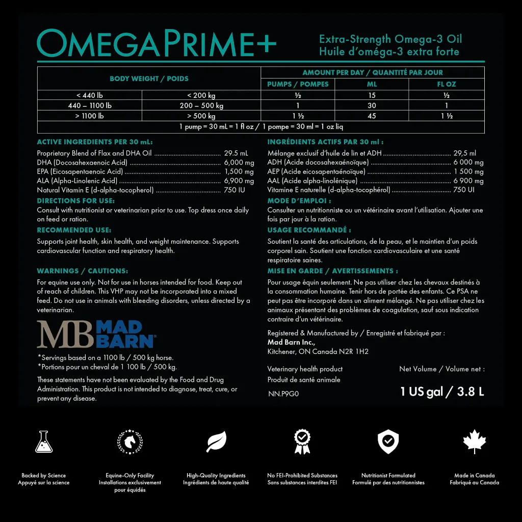 omegaprime-highly-concentrated-omega-3-oil-nutrition-composition-ingredients-label-mad-barn-equine.webp