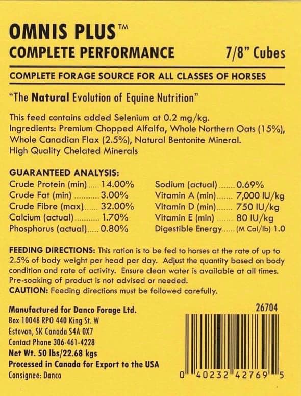 Danco Forage OMNIS CP PLUS 50lb (22.72kg) Bag FULL PALLET