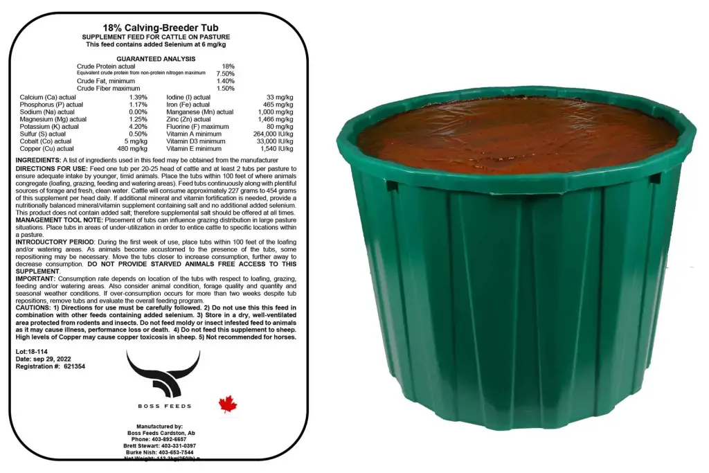 BOSS- Calving/Breeding Tub 18% 250lb