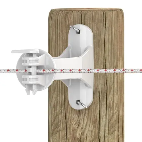 Gallagher Heavy Duty WOOD POST PINLOCK 5" OFFSET INSULATOR  WHITE 20 pkg
