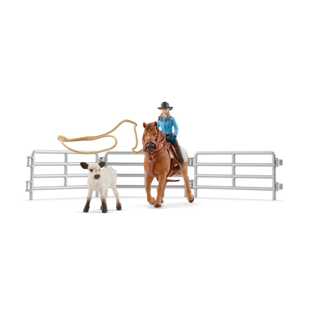 [42577] Schleich - Cowgirl Team Roping Fun