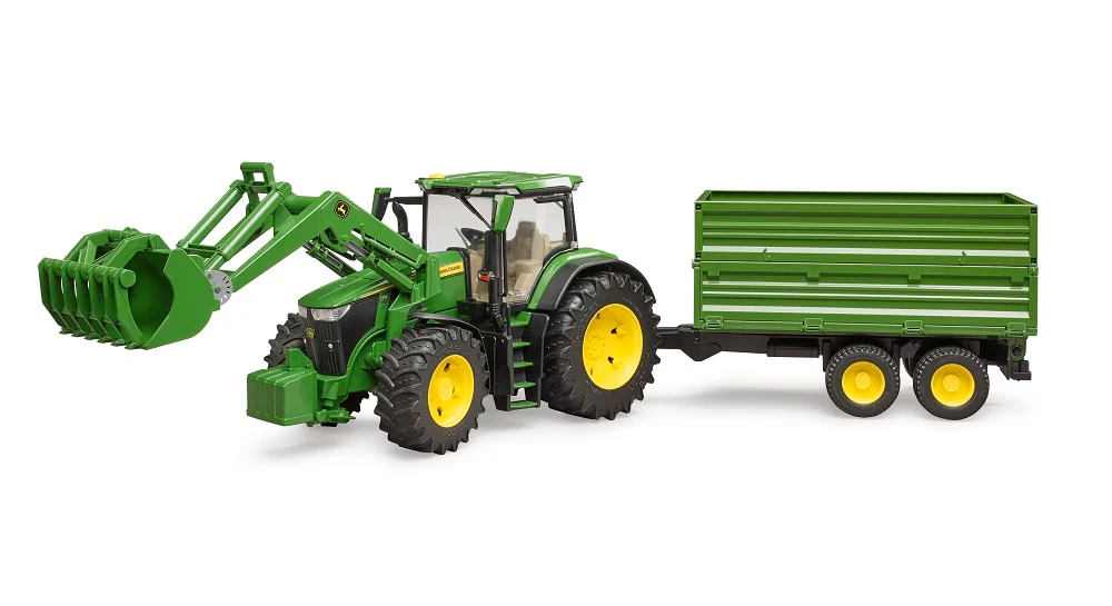 Bruder John Deere Tractor 7R 350 w front loader and trailer