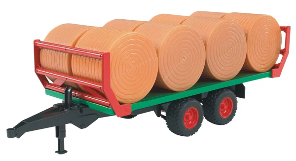 Bruder Bale transport trailer with 8 round bales