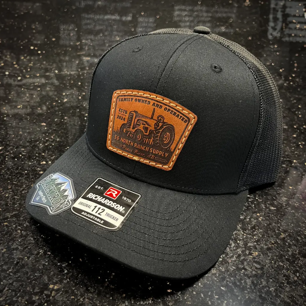 56 North Baseball Hat - Leather Patch (Tractor)