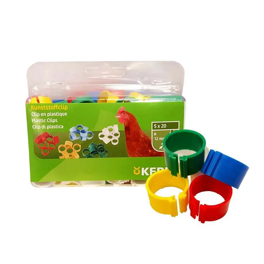 Kerbl Plastic Clip Leg Bands - 100pk (12mm)