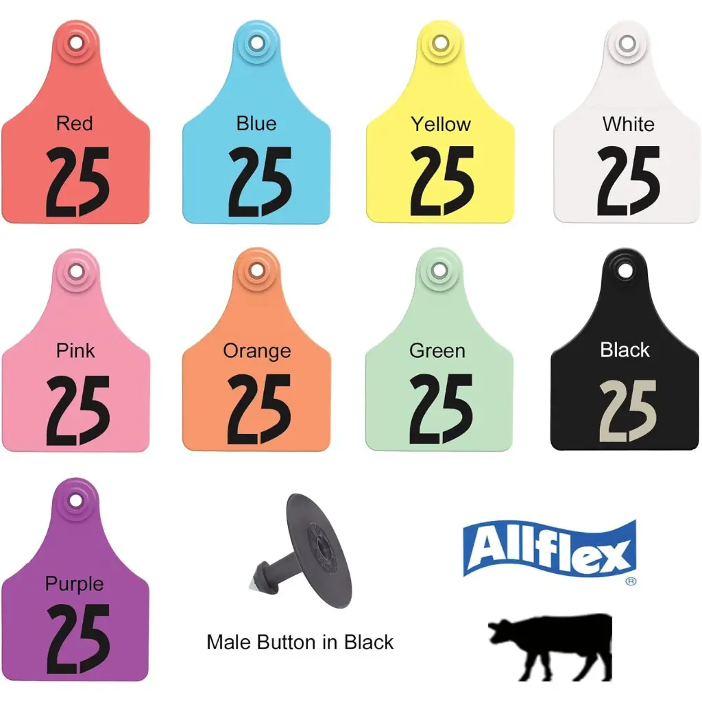 [KVS-GLRE00] Allflex Large Complete Tags (25/package) (Red)