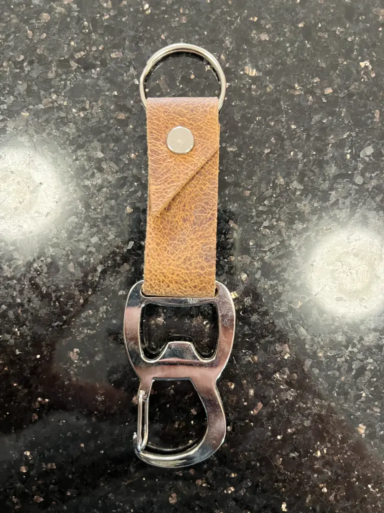 RR21 Leather Key Chain with Bottle Opener