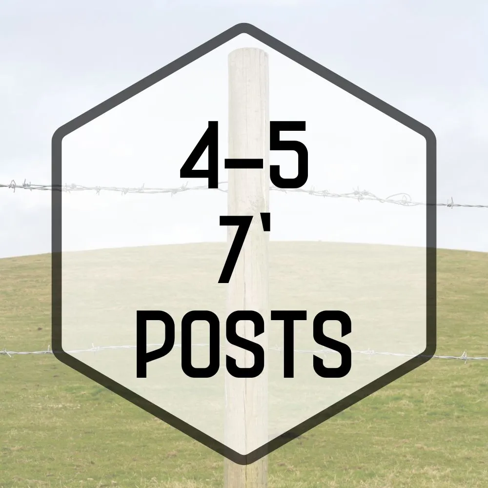 56N Fence Posts - (4-5) x 7' Peeled, Pointed Treated (80/bundle)
