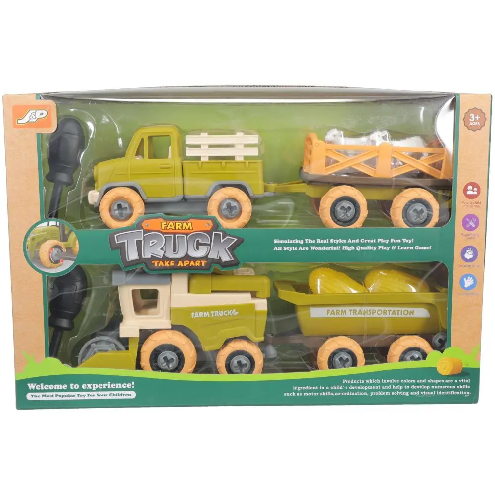 [TJT87-96008] DIY Truck & Tractor Set