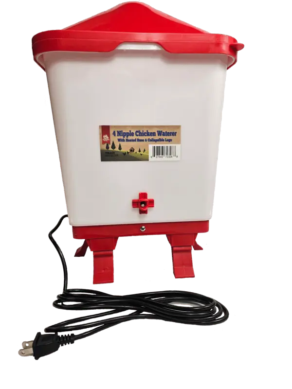 TBL Heated Chicken Waterer- 4 Nipple with Legs
