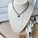 BOHO RANCH - Teardrop Stone Pendant Navajo Bead Necklace