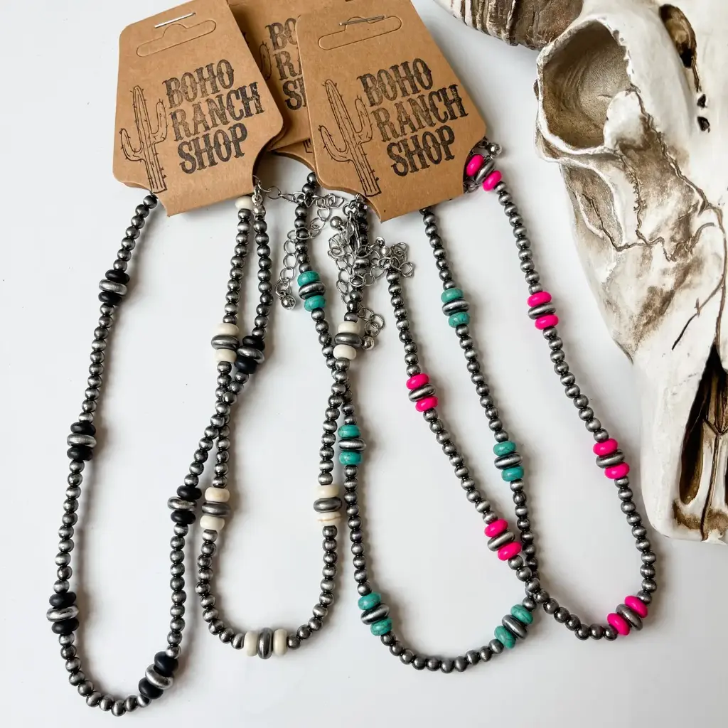 BOHO RANCH - Western Navajo Pearl Choker Navajo Style Pearl