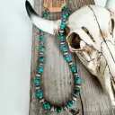 BOHO RANCH - Western Navajo Style Pearl and Bead 18” Necklace 