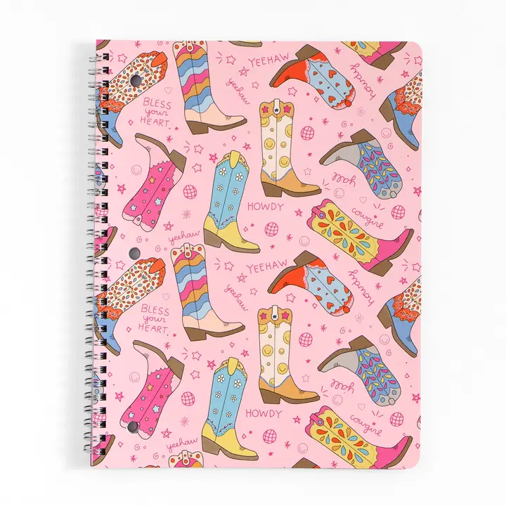 Callie D - Western Cowgirl Boots Spiral Notebook | Journal
