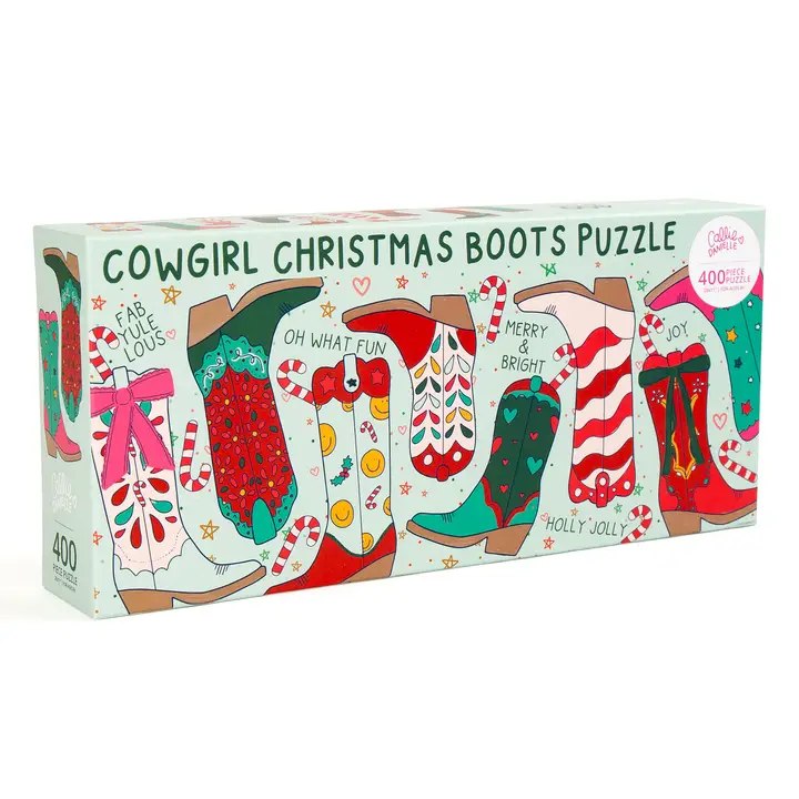 Callie D - Christmas Western Cowgirl Boots - 400 Piece Jigsaw Puzzle 
