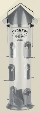 Nature's Way- Farmhouse Feeder Deluxe Easy Clean Metal Tube Feeder (2.8 qt)