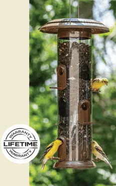 [NW-WMFFB-19] Nature's Way- Delux Wide Funnel Flip-Top Tube Metal Feeder (2.8 qt)