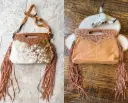 BOHO RANCH - The Maggie - Hand Tooled Leather Cowhide Purse Bag