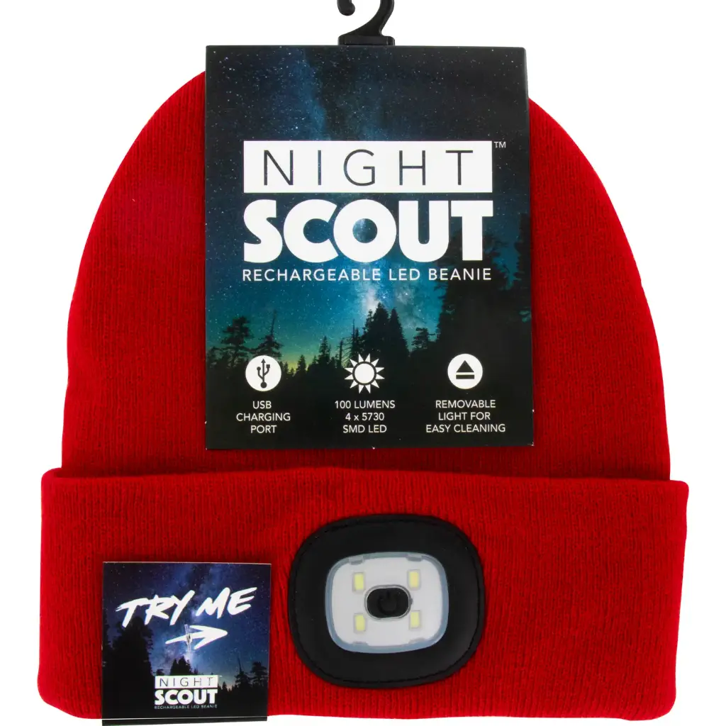 Night Scope® Rechargeable LED Beanie Toque (Black)