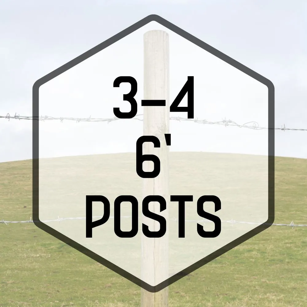 56N Fence Posts - (3-4) x 6' Peeled, Pointed Treated (115/ bundle)