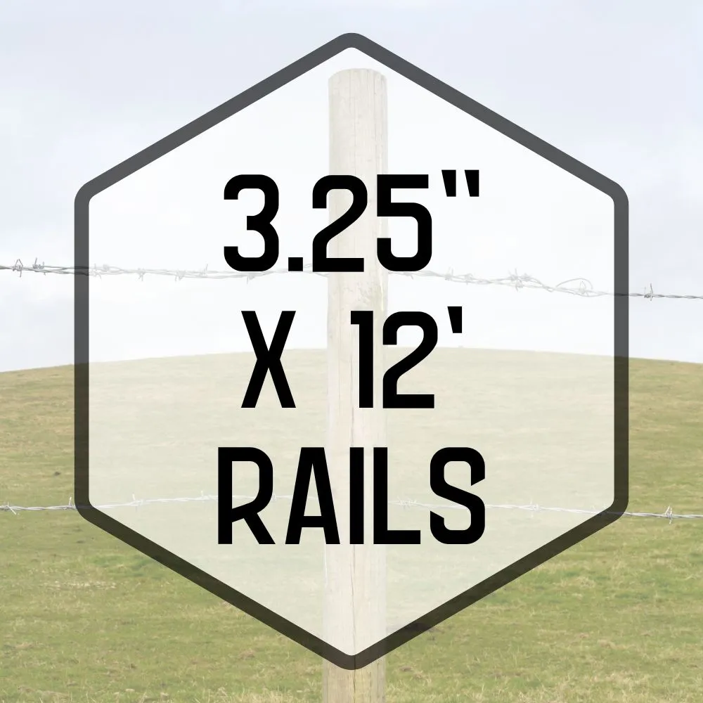 56N Fence Post - 3.25" x 12' Blunt Dowelled Rails (144/bundle)