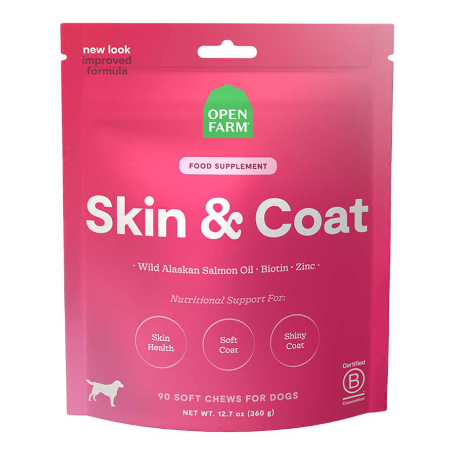 [835-12733] Open Farm - Skin & Coat Food Supplement Chews for Dogs