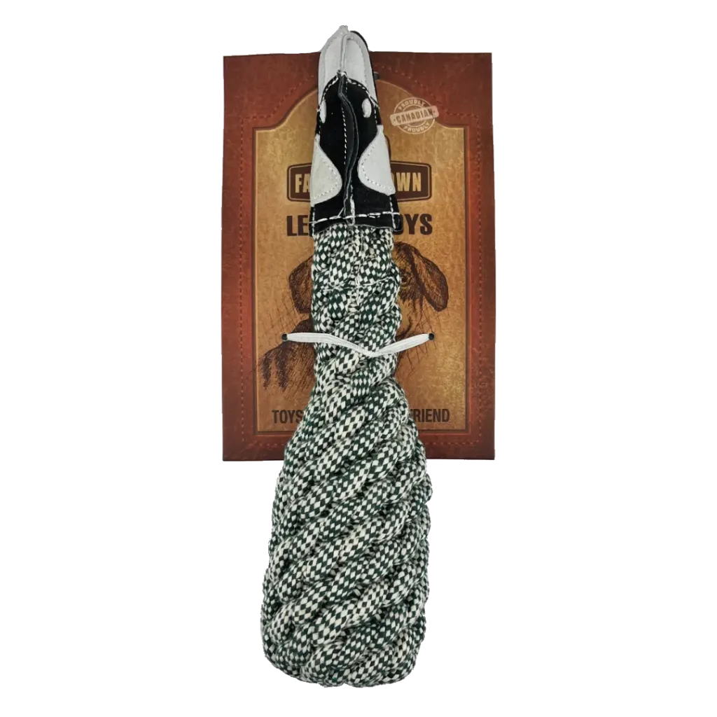 [FB002] Farmer Brown Cotton w/Bottle Dog Toy -Mallard Duck (Hunter Green/White)