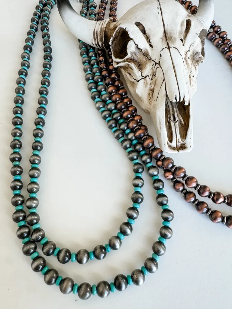 BOHO RANCH - 60″ Western Navajo Style Pearl Necklace
