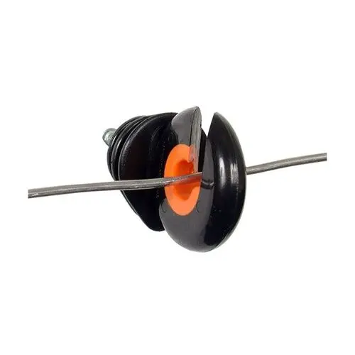 [G66604] Gallagher WOOD POST SCREW-IN RING INSULATOR BLACK & ORANGE 25 pkg