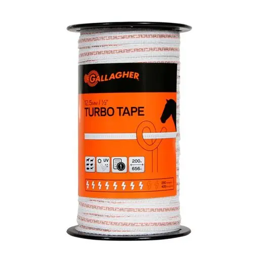 [G62354] Gallagher TURBO TAPE WHITE 1/2INCH 656'/200M