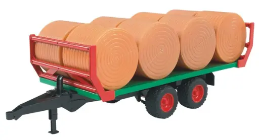 [2220] Bruder Bale transport trailer with 8 round bales