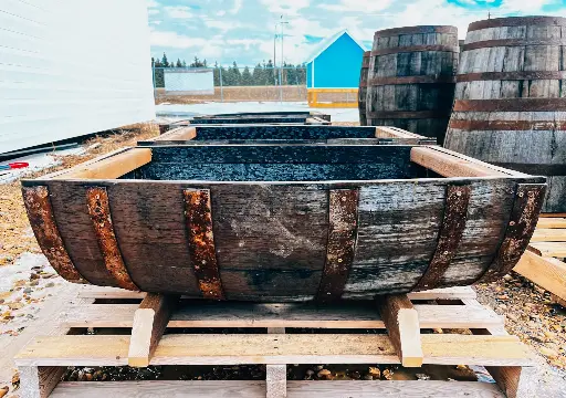 Wine Barrel ~ Half Long Planter