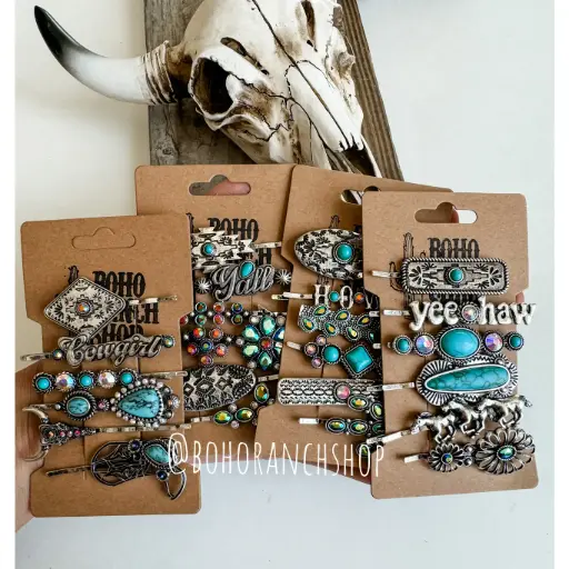 BOHO RANCH - Western Hair Bobby Pin Set SINGLES (various styles)