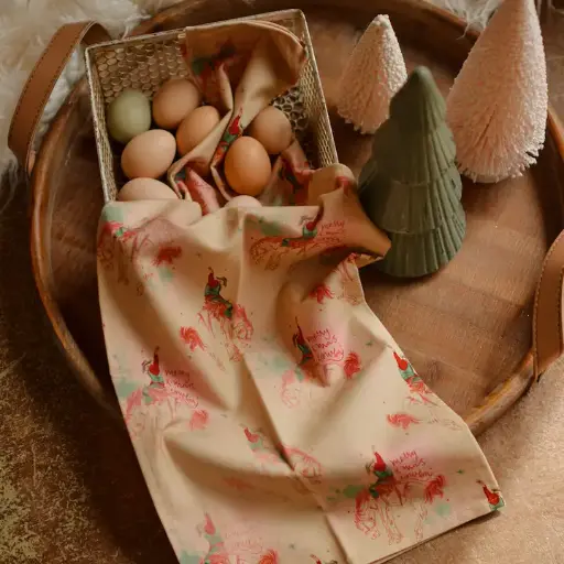 Tirzah Lane - Merry X-Mas Cowboy Holiday Tea Towel