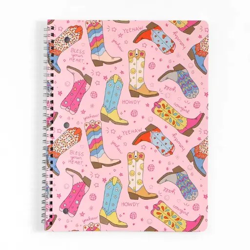 Callie D - Western Cowgirl Boots Spiral Notebook | Journal